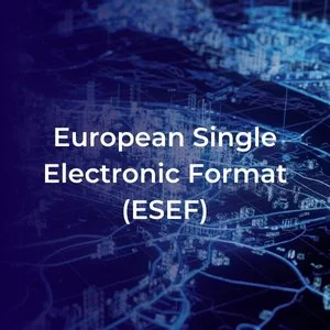ESEF name on a blue dark background